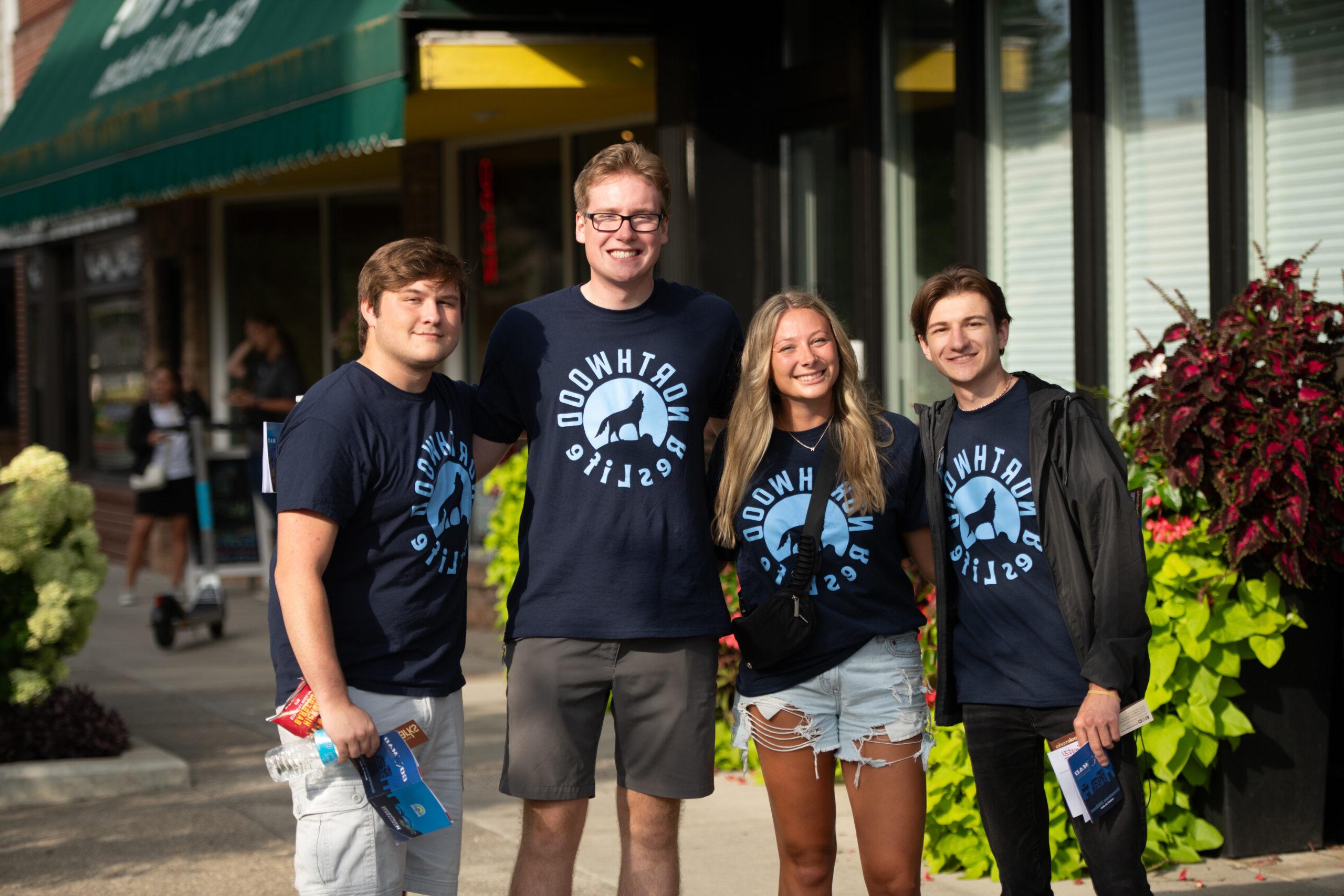 Freshman students pictured in downtown Midland